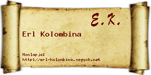 Erl Kolombina névjegykártya